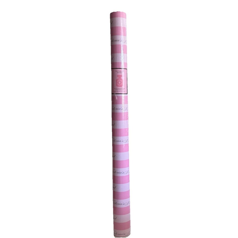 Victoria's Secret Pink Scented Wrapping Paper Roll Stripe Logo 30x96 Tube Sealed